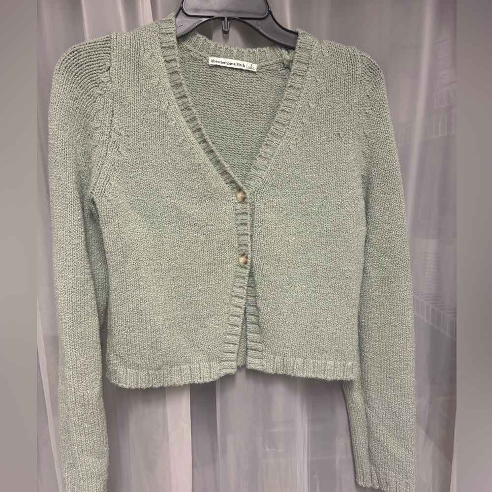 Abercrombie & Fitch Light Green Cardigan Sweater